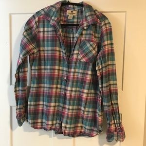 Woolrich Blue and Pink Flannel Top